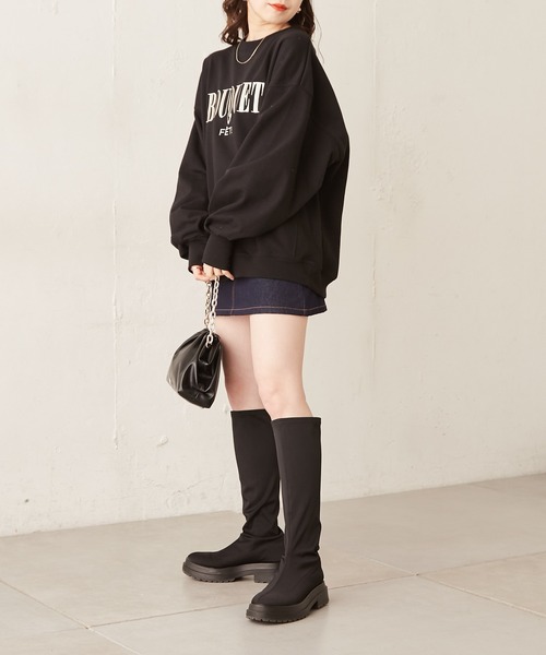 Chico（チコ）の「ロゴ刺繍ルーズスウェット（スウェット・レディース・ブラック/アイボリー/ピンク/グレー・FREE）」の16枚目の写真