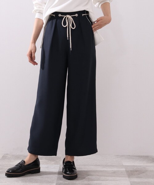 DRESKIP(ドレスキップ)の「◆紐ベルト付きタックストレ-トパンツ(その他パンツ・レディース・ライトグリーン/ライトブルー/ネイビー・02/03/04)」の3枚目の写真