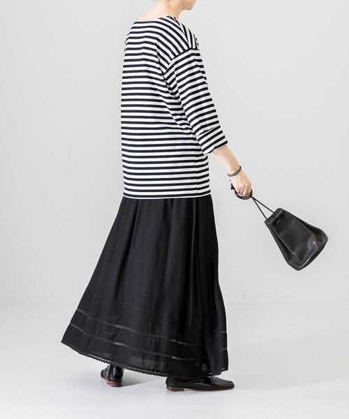 かぐれ（カグレ）の「ボーダーロングカットソー（Tシャツ/カットソー・レディース・ブラック/ブルー・FREE）」の6枚目の写真