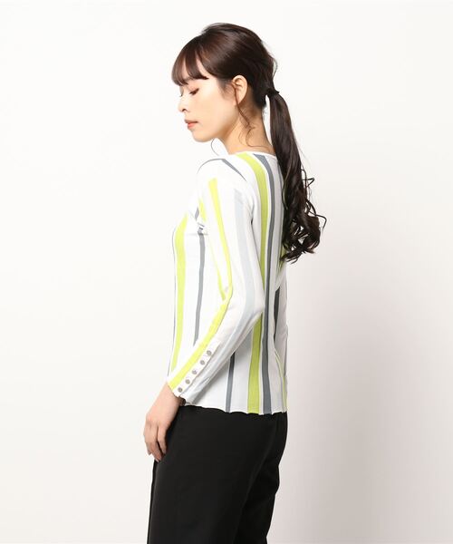 Q（キュー）の「リンクスストライプニット（ニット/セーター・レディース・ホワイト系その他/ブルー系その他・MEDIUM）」の3枚目の写真