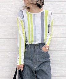 Q | リンクスストライプニット(ニット/セーター)