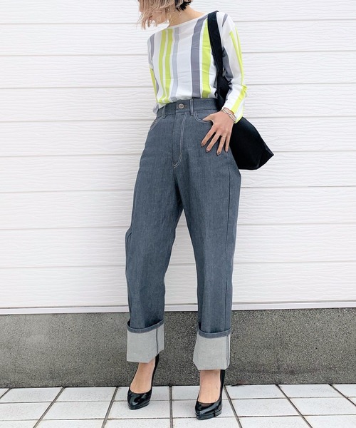 Q（キュー）の「リンクスストライプニット（ニット/セーター・レディース・ホワイト系その他/ブルー系その他・MEDIUM）」の6枚目の写真