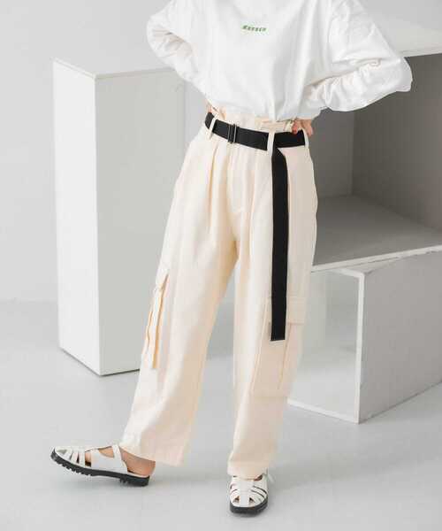 KBF（ケイビーエフ）の「ベルト付きカーゴパンツ（その他パンツ・レディース・カーキ/グリーン系その他/アイボリー・ONE）」の16枚目の写真