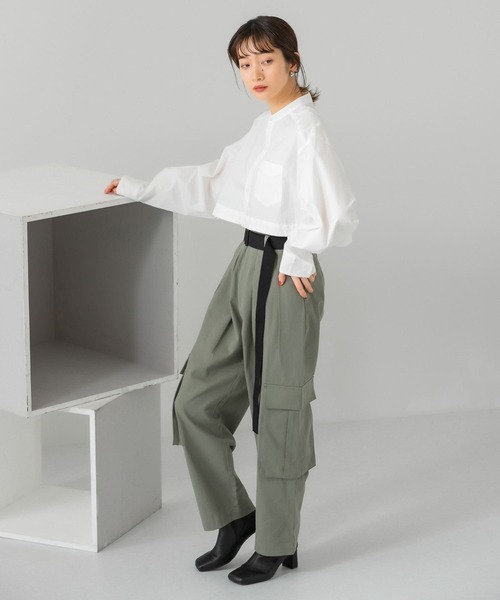 KBF（ケイビーエフ）の「ベルト付きカーゴパンツ（その他パンツ・レディース・カーキ/グリーン系その他/アイボリー・ONE）」の9枚目の写真