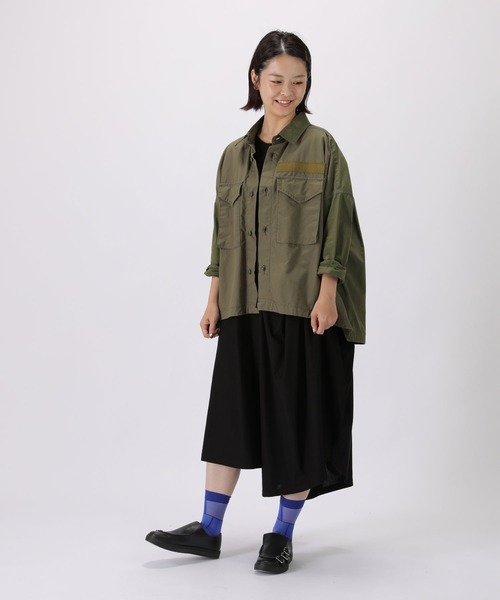 ZUCCa(ズッカ)の「ミリタリー/シャツジャケット(ミリタリージャケット・レディース・カーキ/ブラック・M size)」の4枚目の写真