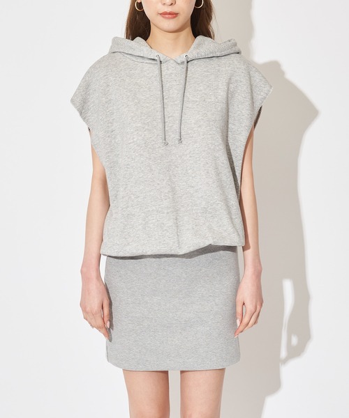 SPIRALGIRL（スパイラルガール）の「ビッグドルマンフレンチスリーブパーカーワンピース（ワンピース・レディース・オフホワイト/グレー/ブラック・FREE）」の17枚目の写真