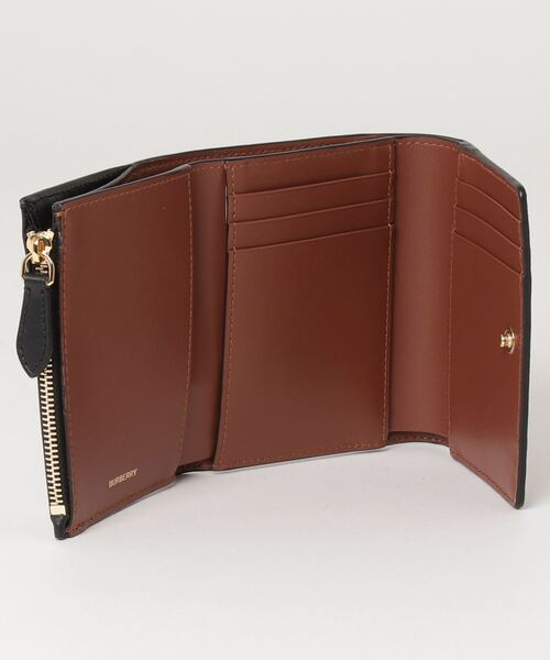 BURBERRY（バーバリー）の「BURBERRY コンパクトウォレット バーバリー アイコンストライプEキャンバス 三つ折り財布（財布・レディース・ベージュ・FREE）」の4枚目の写真
