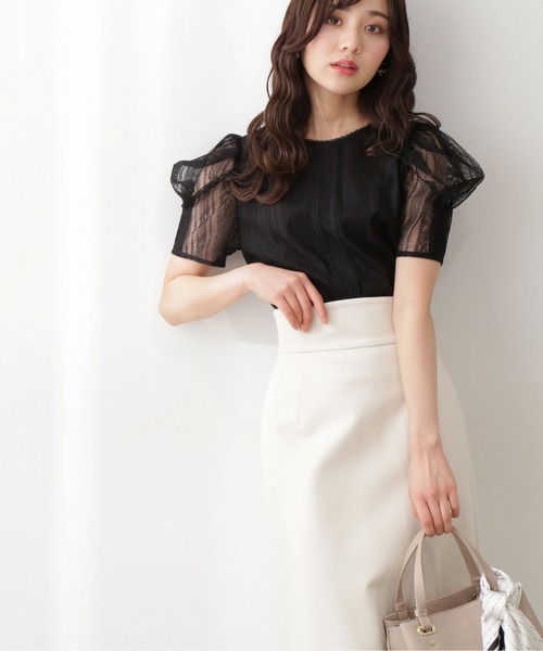 PROPORTION BODY DRESSING(プロポーションボディドレッシング)の「パフスリーブレースブラウス / 1212110408(シャツ/ブラウス・レディース・ブルー/グレー/ブラック・MEDIUM/SMALL)」の2枚目の写真