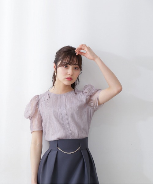 PROPORTION BODY DRESSING(プロポーションボディドレッシング)の「パフスリーブレースブラウス / 1212110408(シャツ/ブラウス・レディース・ブルー/グレー/ブラック・MEDIUM/SMALL)」の10枚目の写真
