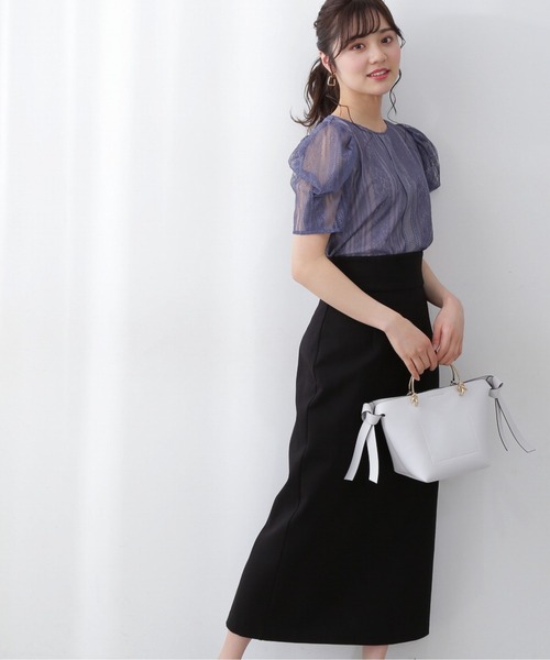 PROPORTION BODY DRESSING(プロポーションボディドレッシング)の「パフスリーブレースブラウス / 1212110408(シャツ/ブラウス・レディース・ブルー/グレー/ブラック・MEDIUM/SMALL)」の14枚目の写真