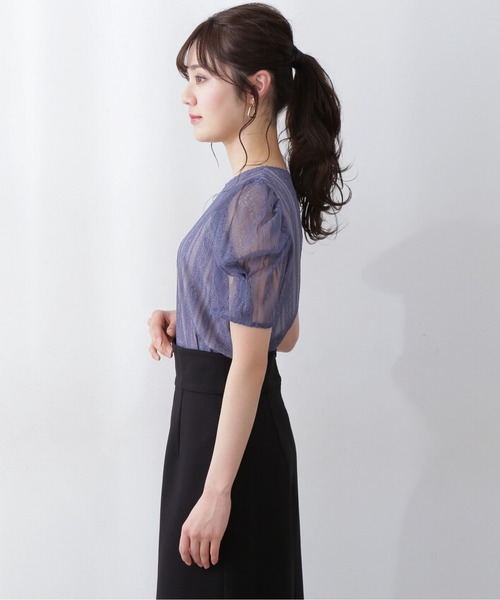 PROPORTION BODY DRESSING(プロポーションボディドレッシング)の「パフスリーブレースブラウス / 1212110408(シャツ/ブラウス・レディース・ブルー/グレー/ブラック・MEDIUM/SMALL)」の13枚目の写真
