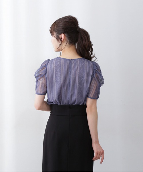PROPORTION BODY DRESSING(プロポーションボディドレッシング)の「パフスリーブレースブラウス / 1212110408(シャツ/ブラウス・レディース・ブルー/グレー/ブラック・MEDIUM/SMALL)」の11枚目の写真