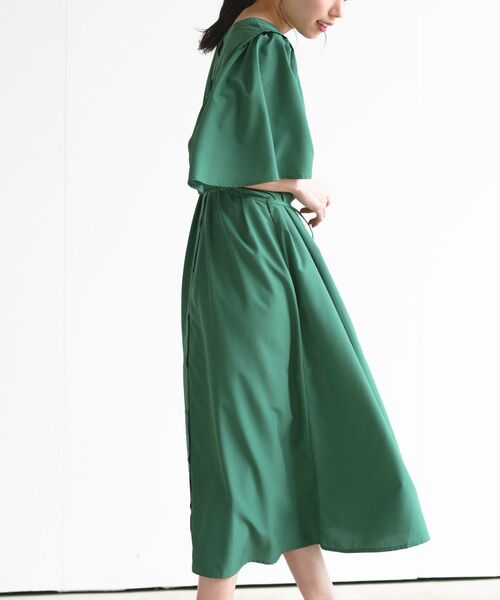 rps（アールピーエス）の「ウイングスリーブ前あきシャツワンピース（ワンピース・レディース・チャコールグレー/ブルー/グリーン/グリーン系その他・M）」の15枚目の写真