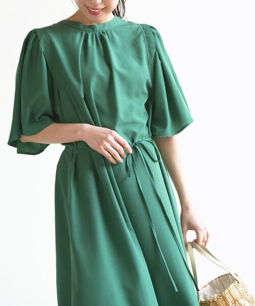 rps（アールピーエス）の「ウイングスリーブ前あきシャツワンピース（ワンピース・レディース・チャコールグレー/ブルー/グリーン/グリーン系その他・M）」の16枚目の写真