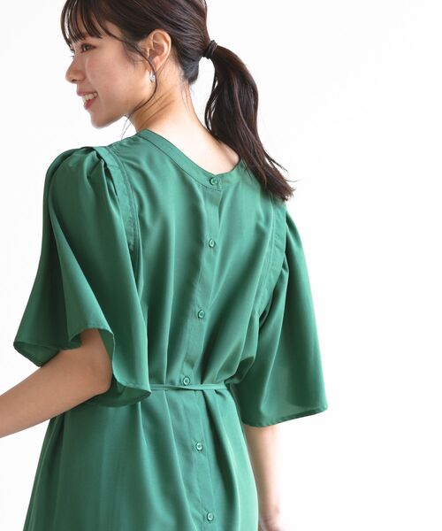 rps（アールピーエス）の「ウイングスリーブ前あきシャツワンピース（ワンピース・レディース・チャコールグレー/ブルー/グリーン/グリーン系その他・M）」の18枚目の写真