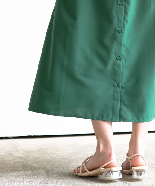 rps（アールピーエス）の「ウイングスリーブ前あきシャツワンピース（ワンピース・レディース・チャコールグレー/ブルー/グリーン/グリーン系その他・M）」の19枚目の写真
