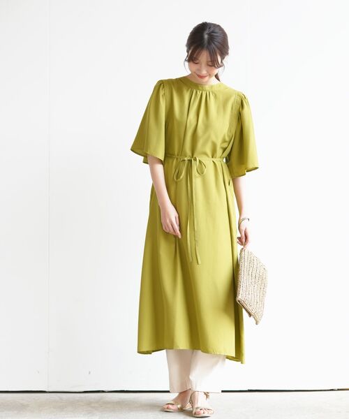 rps（アールピーエス）の「ウイングスリーブ前あきシャツワンピース（ワンピース・レディース・チャコールグレー/ブルー/グリーン/グリーン系その他・M）」の20枚目の写真