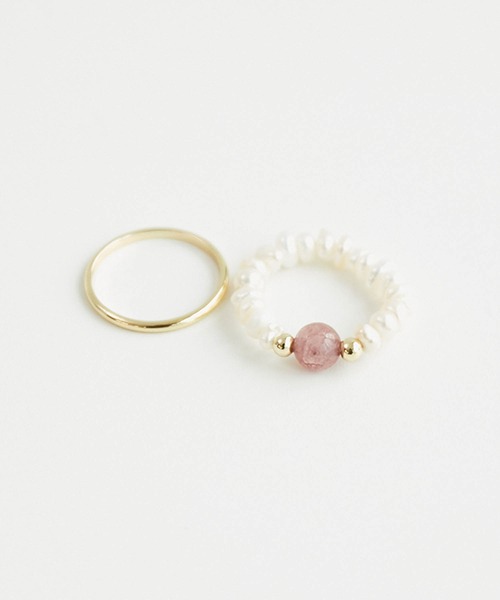 ROPE' PICNIC（ロペピクニック）の「天然石×淡水パールリング（リング・レディース・ピンク系その他2/グレー・FREE）」の7枚目の写真