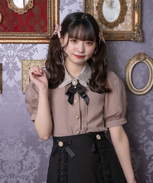 ROJITA(ロジータ)の「ボリュームスリーブビジュ釦ブラウス(シャツ/ブラウス・レディース・ブラック/ピンク/ホワイト・FREE)」の11枚目の写真