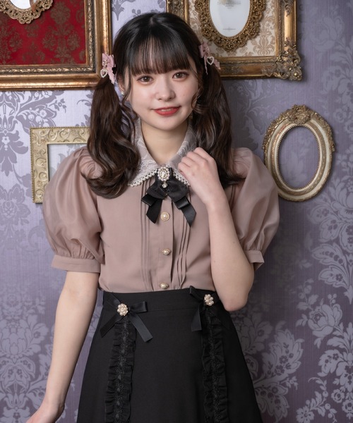 ROJITA(ロジータ)の「ボリュームスリーブビジュ釦ブラウス(シャツ/ブラウス・レディース・ブラック/ピンク/ホワイト・FREE)」の12枚目の写真
