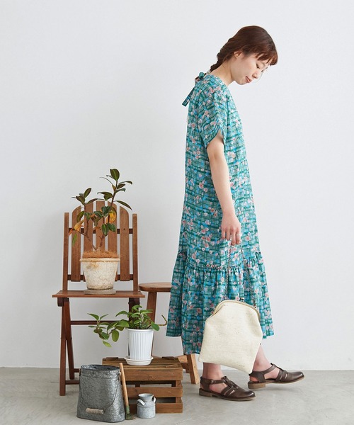 chambre de charme(シャンブルドゥシャーム)の「cdc あみあみがま口 バッグ(ハンドバッグ・レディース・ホワイト/グリーン・FREE)」の7枚目の写真