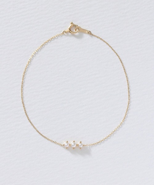 K10 3粒パール ブレスレット