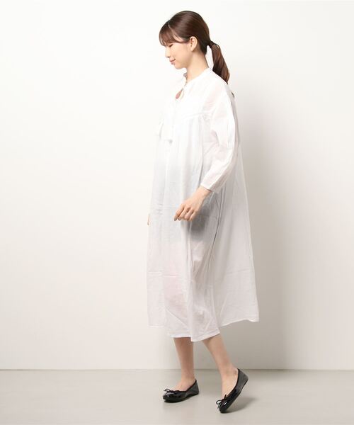 Lugnoncure（ルノンキュール）の「刺繍前開きワンピース（ワンピース・レディース・オフホワイト/グリーン/ブラック・ﾌﾘ-）」の6枚目の写真