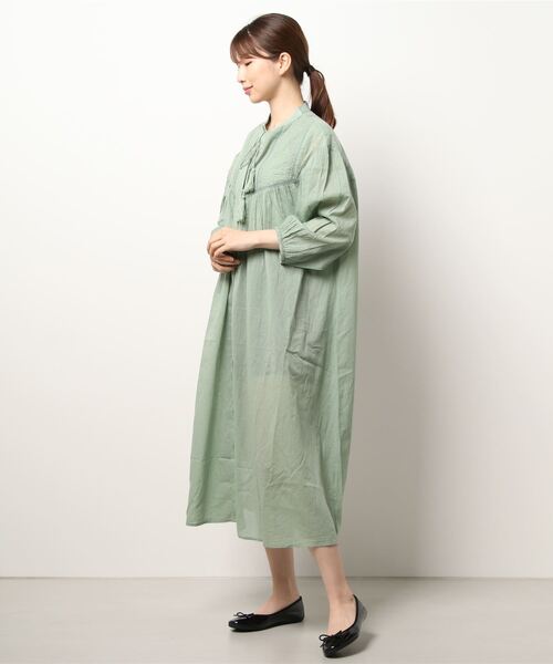 Lugnoncure（ルノンキュール）の「刺繍前開きワンピース（ワンピース・レディース・オフホワイト/グリーン/ブラック・ﾌﾘ-）」の12枚目の写真