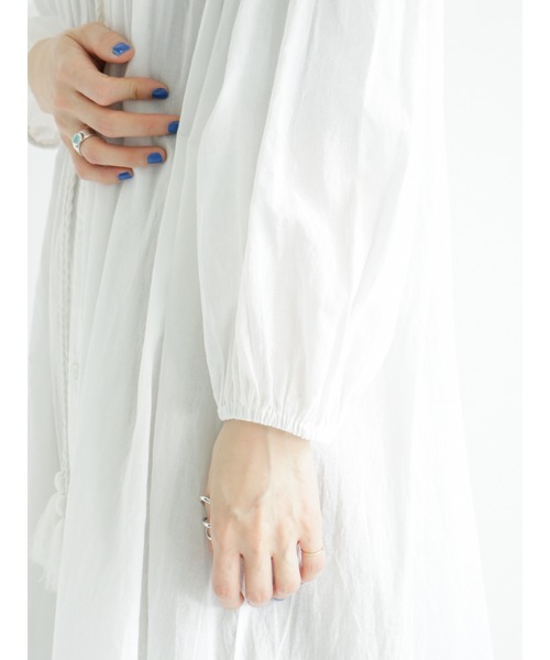 Lugnoncure（ルノンキュール）の「刺繍前開きワンピース（ワンピース・レディース・オフホワイト/グリーン/ブラック・ﾌﾘ-）」の10枚目の写真