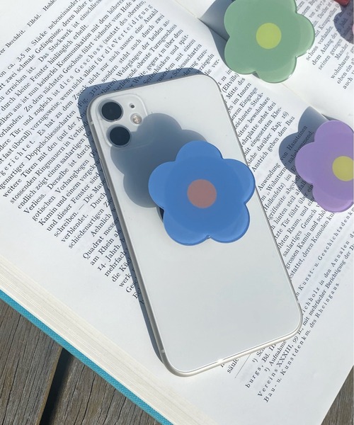 WHO'S WHO gallery（フーズフーギャラリー）の「ohanaスマホグリップ（スマホグッズ・レディース・サックスブルー/ピンク/グリーン/ラベンダー・FREE）」の10枚目の写真