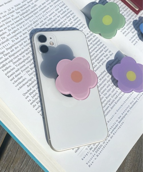 WHO'S WHO gallery（フーズフーギャラリー）の「ohanaスマホグリップ（スマホグッズ・レディース・サックスブルー/ピンク/グリーン/ラベンダー・FREE）」の9枚目の写真