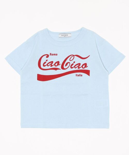 MARKEY'S（マーキーズ）の「【EAST BLUE】Ciao Ciao T（100～160cm）（Tシャツ/カットソー・キッズ・ホワイト/ライトブルー・100/110/120/130/140/150/160）」の2枚目の写真
