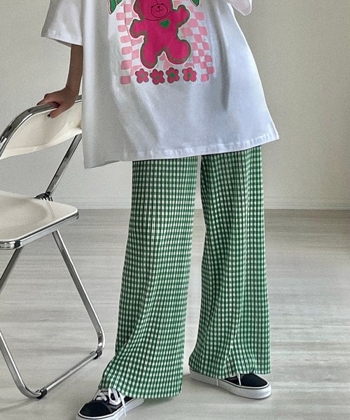 etade(エタード)の「プリーツ チェックパンツ etdwd22s005(その他パンツ・レディース・グリーン/ブラック・FREE)」の8枚目の写真
