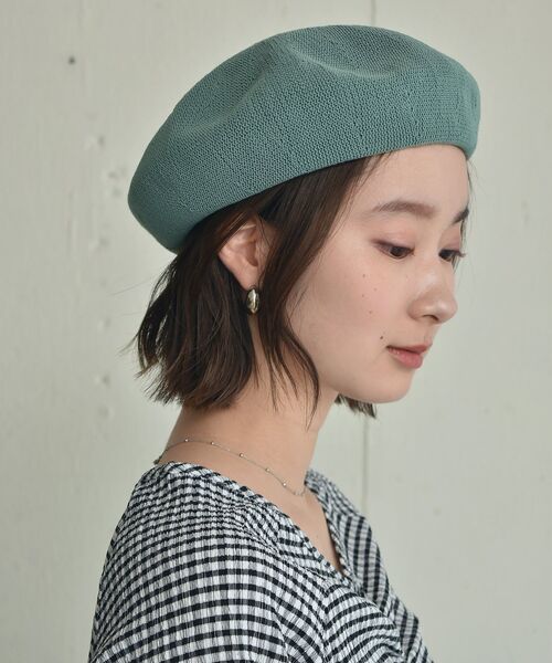 casita(RETRO GIRL)（カシータ）の「ポリサーモベレー（ハンチング/ベレー帽・レディース・ブラック/ブラウン/グリーン/アイボリー・ONE SIZE）」の4枚目の写真