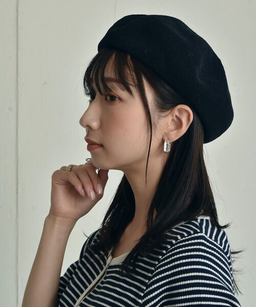 casita(RETRO GIRL)（カシータ）の「ポリサーモベレー（ハンチング/ベレー帽・レディース・ブラック/ブラウン/グリーン/アイボリー・ONE SIZE）」の2枚目の写真