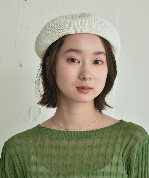 casita(RETRO GIRL)（カシータ）の「ポリサーモベレー（ハンチング/ベレー帽・レディース・ブラック/ブラウン/グリーン/アイボリー・ONE SIZE）」の5枚目の写真