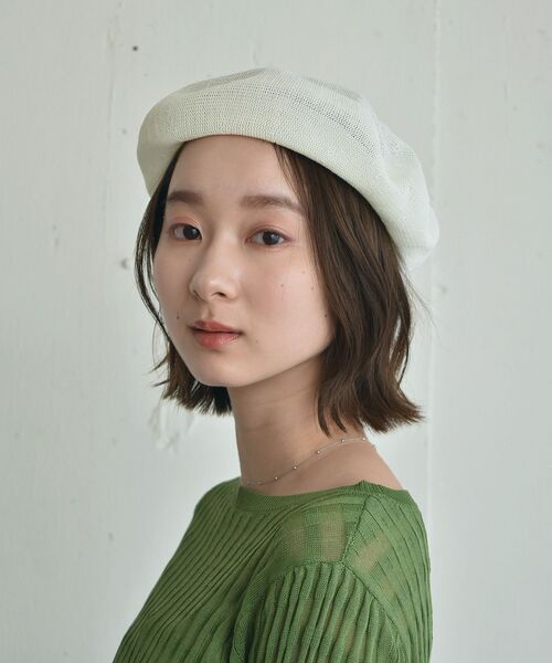 casita(RETRO GIRL)（カシータ）の「ポリサーモベレー（ハンチング/ベレー帽・レディース・ブラック/ブラウン/グリーン/アイボリー・ONE SIZE）」の6枚目の写真