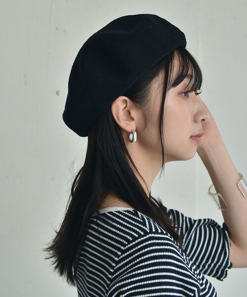 casita(RETRO GIRL)（カシータ）の「ポリサーモベレー（ハンチング/ベレー帽・レディース・ブラック/ブラウン/グリーン/アイボリー・ONE SIZE）」の9枚目の写真