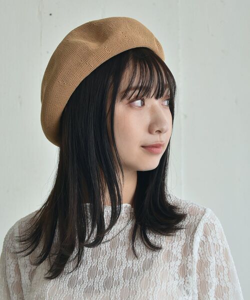 casita(RETRO GIRL)（カシータ）の「ポリサーモベレー（ハンチング/ベレー帽・レディース・ブラック/ブラウン/グリーン/アイボリー・ONE SIZE）」の12枚目の写真