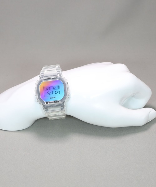【保証書/箱付/美品】G-SHOCK DW-5600SRS スケルトンウォッチ G-SHOCK ジーショックDW-5600SRS レインボースケルトン 腕時計