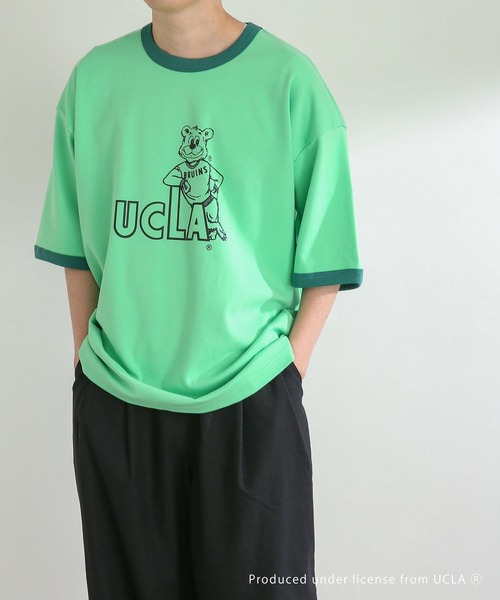 SENSE OF PLACE by URBAN RESEARCH（センスオブプレイスバイアーバンリサーチ）の「『別注』『ユニセックス』UCLA×SENSEOFPLACE　カレッジリンガーTシャツ（Tシャツ/カットソー・メンズ・ライトブルー/グリーン/ホワイト・MEDIUM/LARGE）」の4枚目の写真