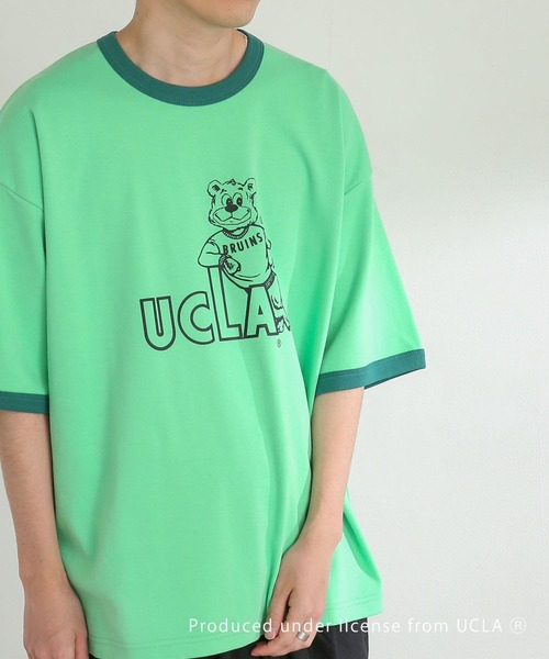 SENSE OF PLACE by URBAN RESEARCH（センスオブプレイスバイアーバンリサーチ）の「『別注』『ユニセックス』UCLA×SENSEOFPLACE　カレッジリンガーTシャツ（Tシャツ/カットソー・メンズ・ライトブルー/グリーン/ホワイト・MEDIUM/LARGE）」の6枚目の写真