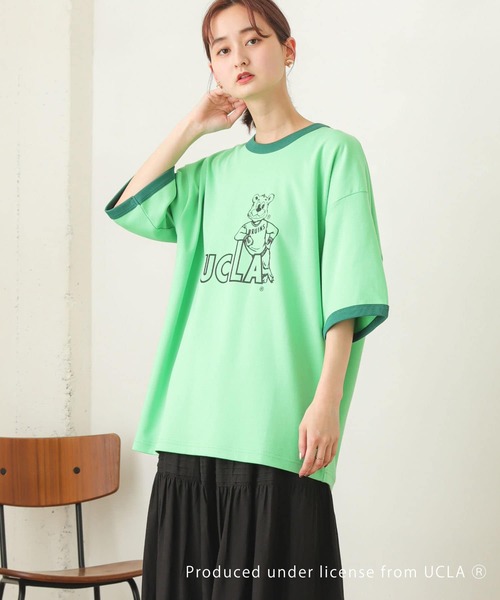 SENSE OF PLACE by URBAN RESEARCH（センスオブプレイスバイアーバンリサーチ）の「『別注』『ユニセックス』UCLA×SENSEOFPLACE　カレッジリンガーTシャツ（Tシャツ/カットソー・メンズ・ライトブルー/グリーン/ホワイト・MEDIUM/LARGE）」の10枚目の写真