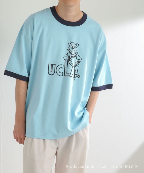 SENSE OF PLACE by URBAN RESEARCH（センスオブプレイスバイアーバンリサーチ）の「『別注』『ユニセックス』UCLA×SENSEOFPLACE　カレッジリンガーTシャツ（Tシャツ/カットソー・メンズ・ライトブルー/グリーン/ホワイト・MEDIUM/LARGE）」の15枚目の写真