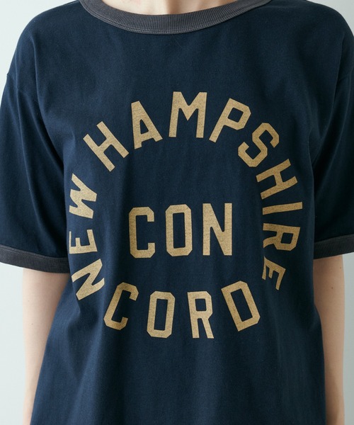 PUAL CE CIN（ピュアルセシン）の「リンガーカレッジロゴTシャツ（Tシャツ/カットソー・レディース・ネイビー/ナチュラル/グレイッシュベージュ・FREE）」の22枚目の写真