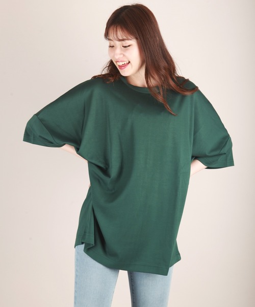 WESTSEA(ウエストシー)の「接触冷感 シルキー クールポンチビッグドルマンスリーブTEEシャツ(Tシャツ/カットソー・メンズ・ライトグレー/ブルー/ブラック/ホワイト/グリーン/ネイビー・M/L)」の10枚目の写真