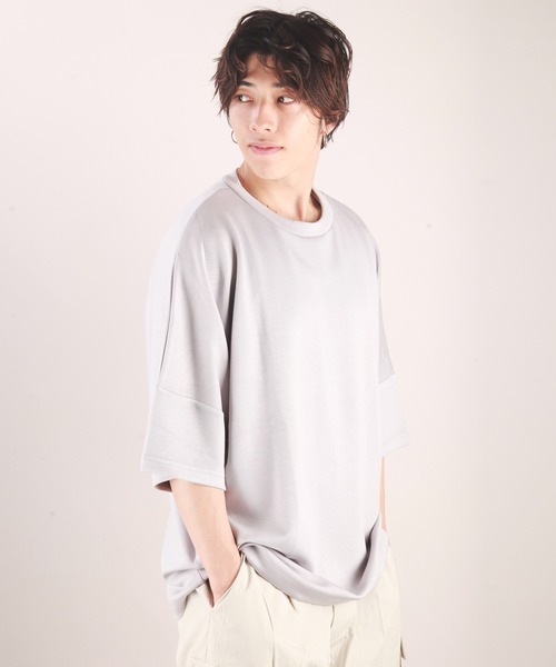 WESTSEA(ウエストシー)の「接触冷感 シルキー クールポンチビッグドルマンスリーブTEEシャツ(Tシャツ/カットソー・メンズ・ライトグレー/ブルー/ブラック/ホワイト/グリーン/ネイビー・M/L)」の12枚目の写真