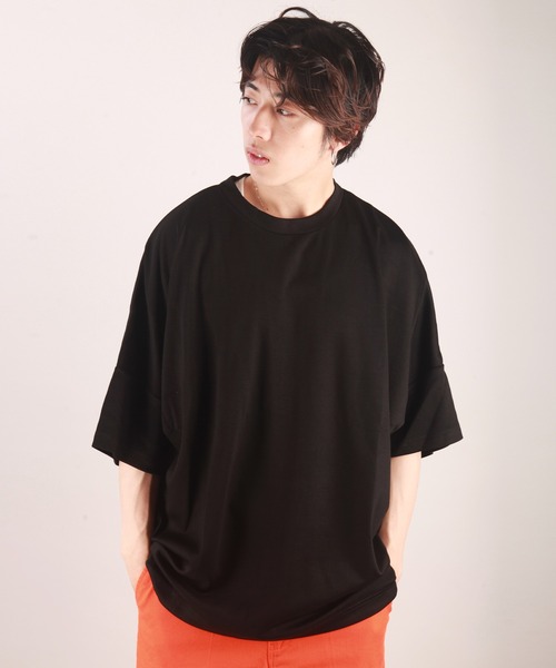 WESTSEA(ウエストシー)の「接触冷感 シルキー クールポンチビッグドルマンスリーブTEEシャツ(Tシャツ/カットソー・メンズ・ライトグレー/ブルー/ブラック/ホワイト/グリーン/ネイビー・M/L)」の9枚目の写真