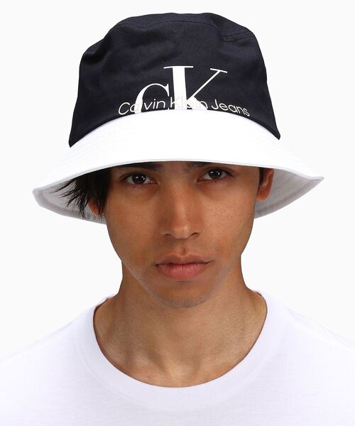   CKロゴ バケットハット ホワイト OS 帽子 白 CALVIN KLEIN CKロゴ バケットハット ホワイト OS 帽子 白