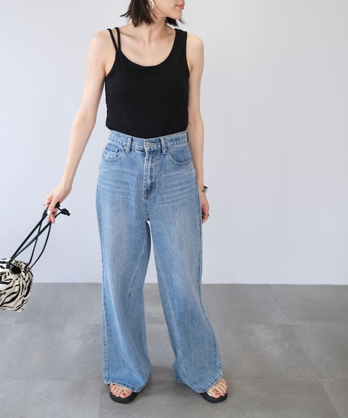 ＡＮＤＪ（アンドジェイ）の「カップ付バックオープンアシメキャミタンク（タンクトップ・レディース・オレンジ/オフホワイト/グリーン/ブラック・M）」の8枚目の写真